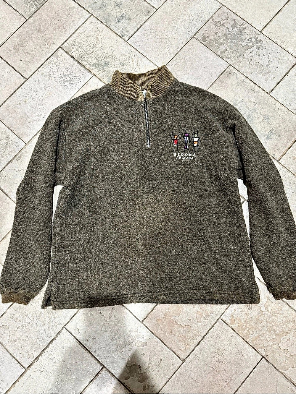 Green Brand Sedona Arizona Brown Quarter-Zip Size Large